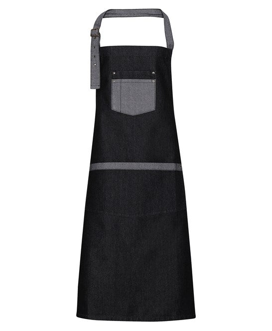 Domain contrast denim bib apron One Size / Black Denim
