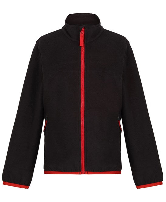 Kids full-zip microfleece 2 / Black/Classic Red