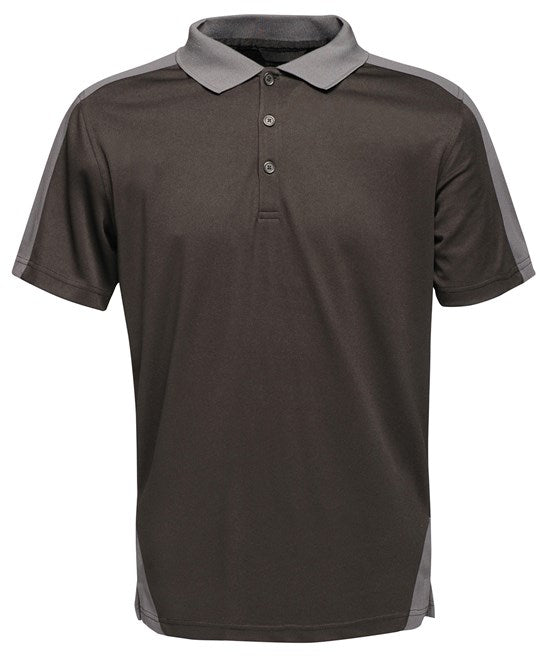 Contrast wicking polo XS / Black/Seal