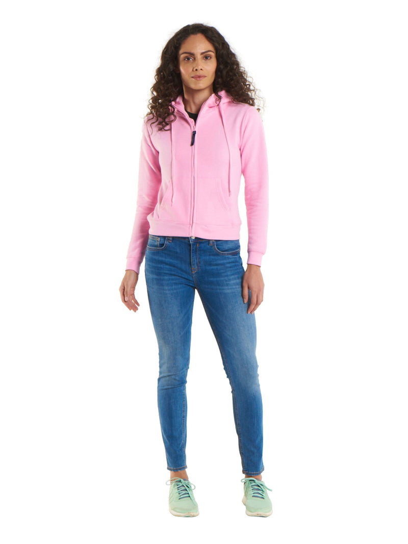 300GSM Ladies Classic Full Zip Hooded Sweatshirt 3XL / Pink