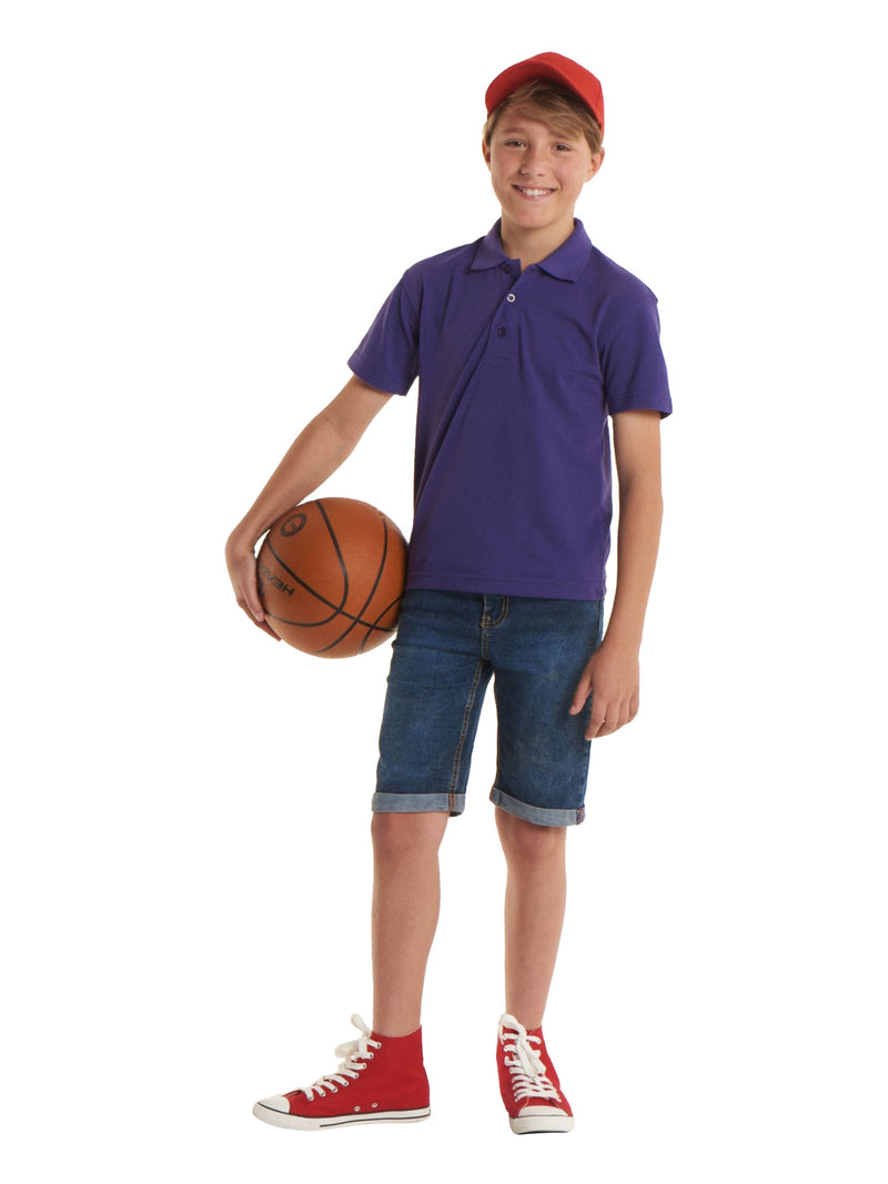 220GSM Childrens Pique Poloshirt 2 / Black