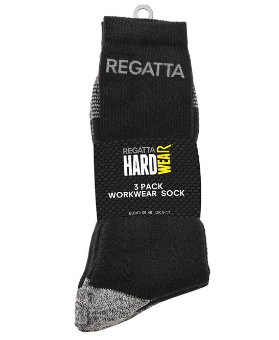 3-pack work socks One size (6-11) / BLACK