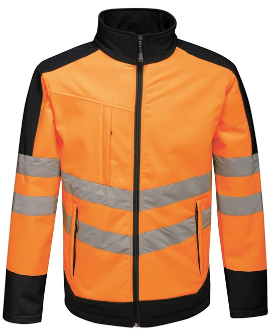 High-vis pro softshell S / Orange/Navy
