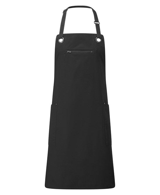 Barley' contrast stitch sustainable bib apron One Size / Black/Charcoal