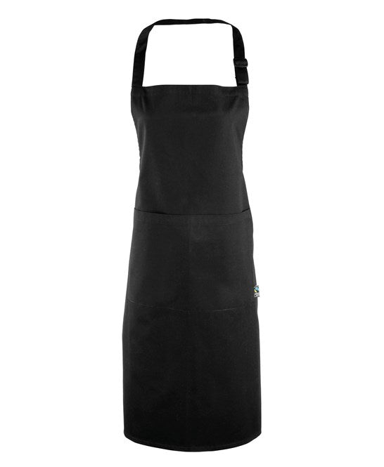 Cotton bib apron, organic and Fairtrade certified One Size / Black