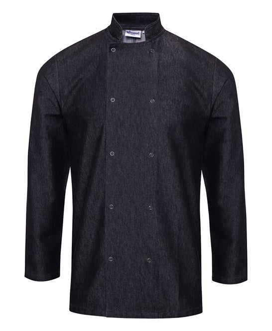 Denim chef's jacket XS / Black Denim