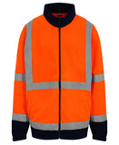 High visibility full-zip fleece S / HV Orange/Navy