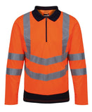 Pro hi-vis ls polo shirt S / Orange/Navy