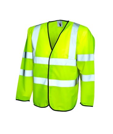 Long Sleeve Safety Waist Coat Small / Yellow