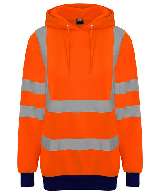 High visibility hoodie S / HV Orange/Navy