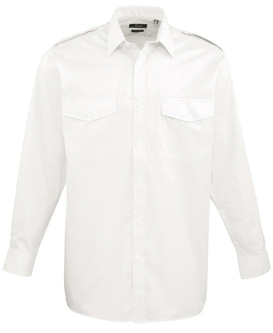 Long sleeve pilot shirt 14.5 / White