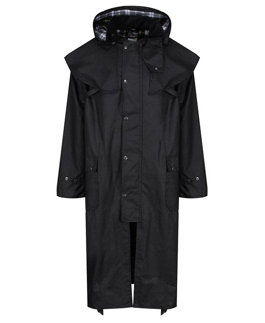 Cranbrook caped wax riding jacket S / Black