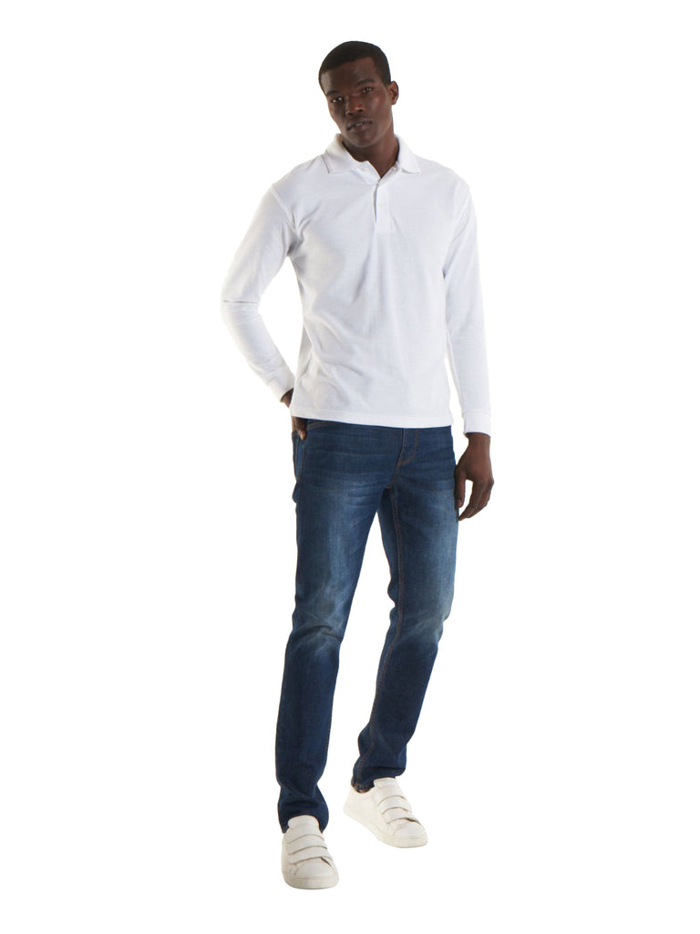 220GSM Longsleeve Pique Poloshirt 3XL+ S / Black