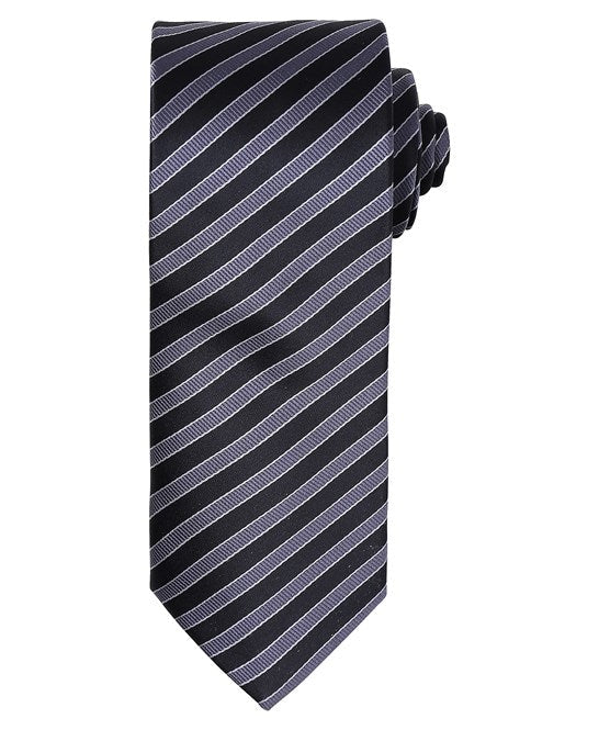 Double stripe tie One Size / Black/Dark Grey