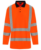 High visibility long sleeve polo S / HV Orange/Navy