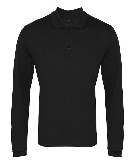 Long sleeve Coolchecker® piqué polo XS / Black*