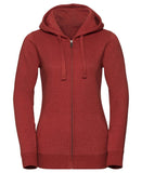 Women's authentic melange zipped hood sweatshirt XS / Brick Red Melange