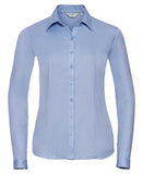 Women's long sleeve herringbone shirt XS. / Light Blue