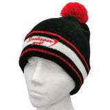 Jackson Golf Striped Bobble Hat - Black/Red/White