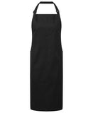 Recycled polyester and cotton bib apron, organic and Fairtrade certified One Size / Black