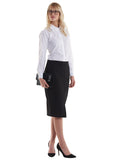 Ladies Pinpoint Oxford Full Sleeve Shirt 3XL / Black