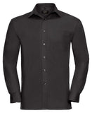 Long sleeve pure cotton easycare poplin shirt S / Black