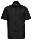 Short sleeve polycotton easycare poplin shirt S / Black