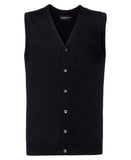 V-neck sleeveless knitted cardigan 2XS. / Black