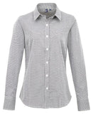 Women's Microcheck (Gingham) long sleeve cotton shirt XS / Black/White
