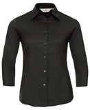Women's ¾ sleeve easycare fitted shirt XS. / Black