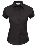 Women's short sleeve easycare fitted stretch shirt XS / Black