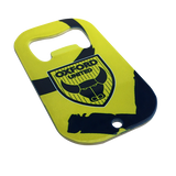 Beer Bottle Opener Dog Tag Keyring (White)