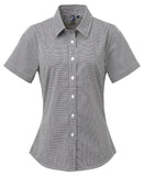Women's Microcheck (Gingham) short sleeve cotton shirt XS / Black/White