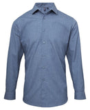Poplin cross-dye roll sleeve shirt S / Indigo Denim