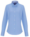 Women's cotton-rich Oxford stripes blouse XS / Oxford Blue