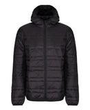 Hooded firedown packaway baffle jacket S / Black (Black)
