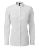 Women's banded collar 'grandad' shirt XS / White