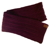 Cable Knit Scarf - Leather Patch