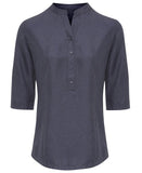 Verbena 'linen look' button-up beauty tunic 8 / Heather Black
