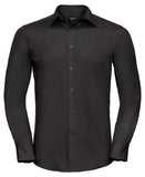 Long sleeve polycotton easycare fitted poplin shirt S / Black
