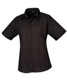 Women's short sleeve poplin blouse 6 / Black