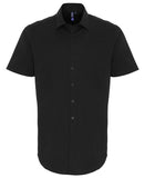 Stretch fit cotton poplin short sleeve shirt XS / Black