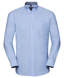 Long sleeve tailored washed Oxford shirt S. / Oxford Blue/Oxford Navy