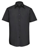 Short sleeve polycotton easycare tailored poplin shirt S. / Black