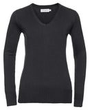 Women's v-neck knitted sweater XL / BlacK