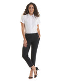 Ladies Poplin Half Sleeve Shirt 3XL / Black
