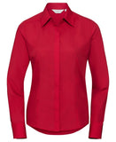 Women's long sleeve polycotton easycare fitted poplin shirt