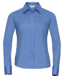 Women's long sleeve polycotton easycare fitted poplin shirt