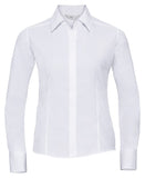 Women's long sleeve polycotton easycare fitted poplin shirt