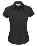 Women's cap sleeve polycotton easycare fitted poplin shirt